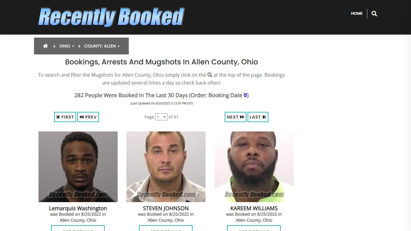 Recent bookings, Arrests, Mugshots in Allen County, Ohio - Recently Booked